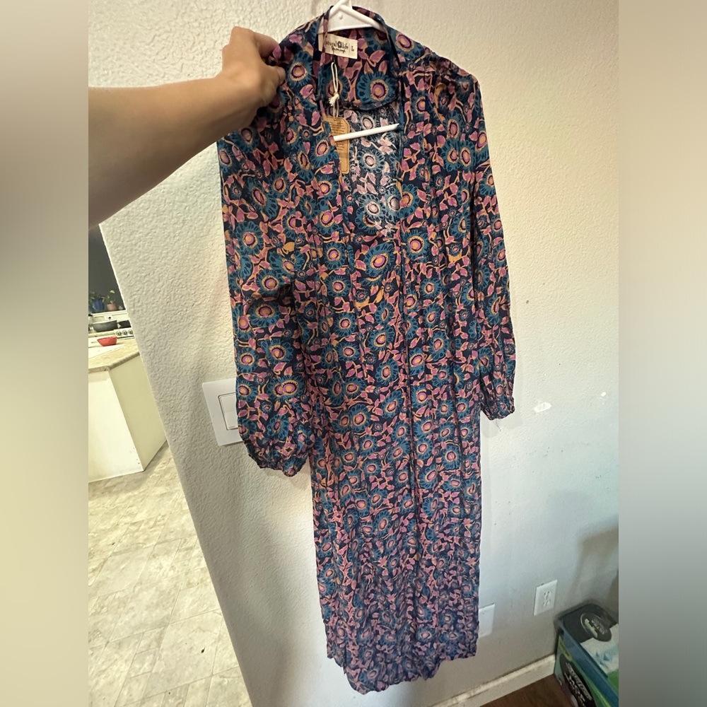 Natural Life Floral Long Sleeve Dress